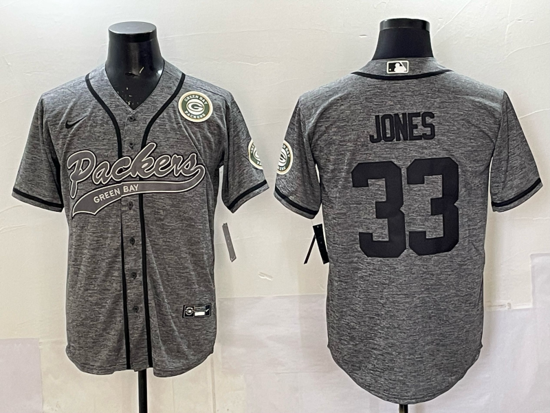 Men Green Bay Packers #33 Jones grey Nike NFL 2025 jersey 02